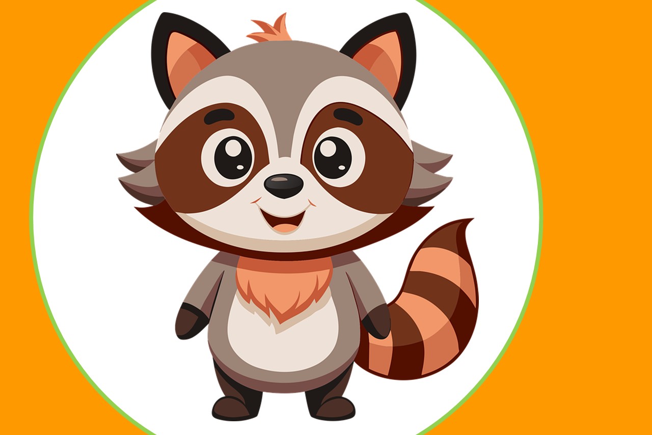 Cartoon raccoon.