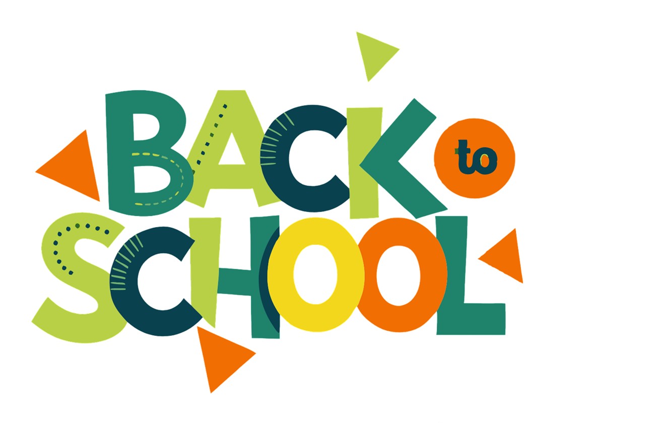 cartoon letters spell out back to school.