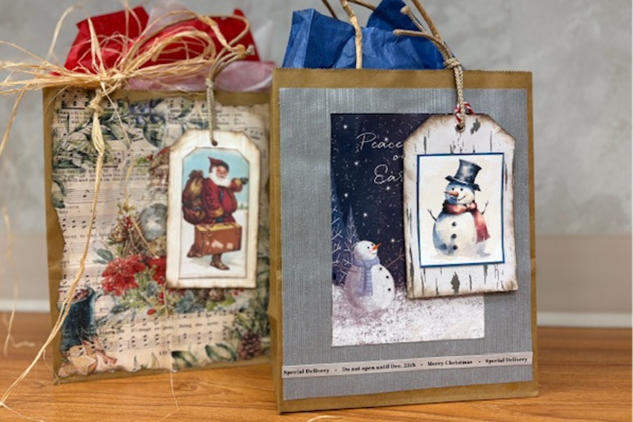 Two Christmas gift bags