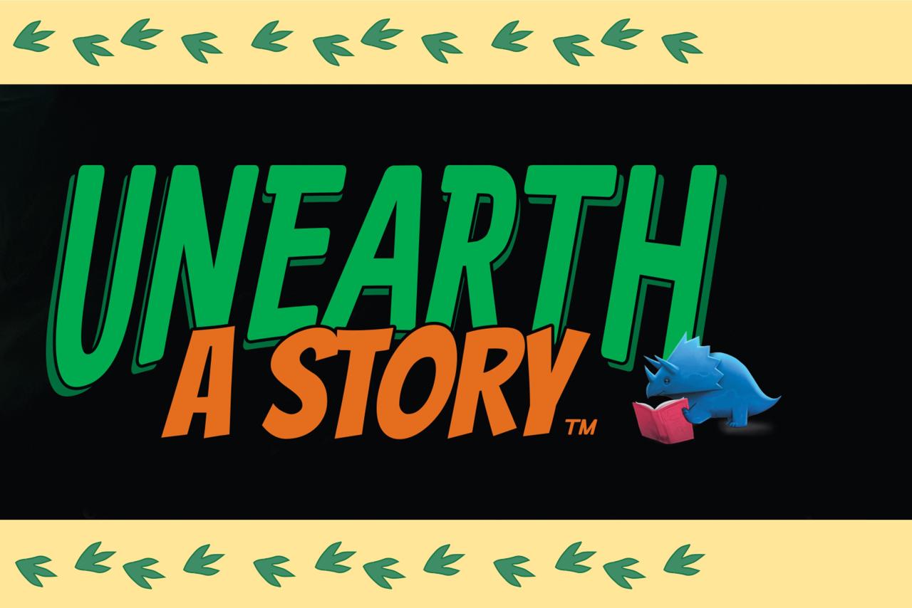 Unearth a Story logo with green and orange text.