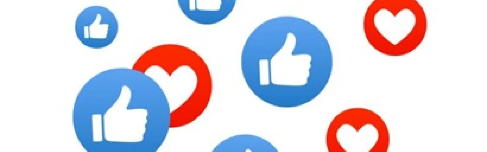 Blue like and heart red symbols.